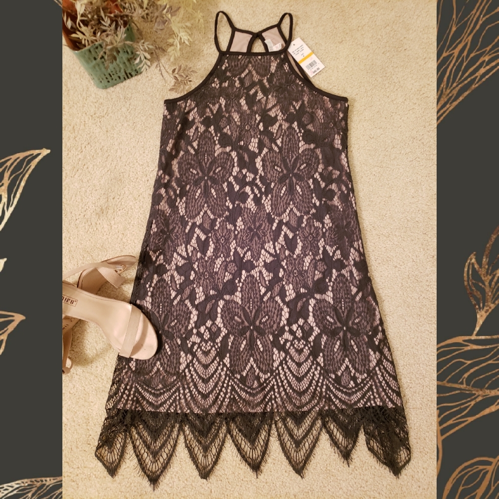 🆕️Lace Overlay Swing Mini Dress